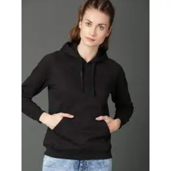 Roadster Women Black Solid Hooded Sweatshirt